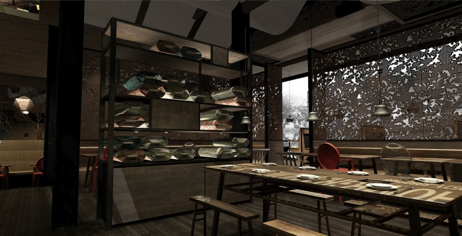 600平方烤肉店面装修设计效果图