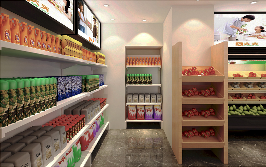 130平米生鲜超市设计效果图