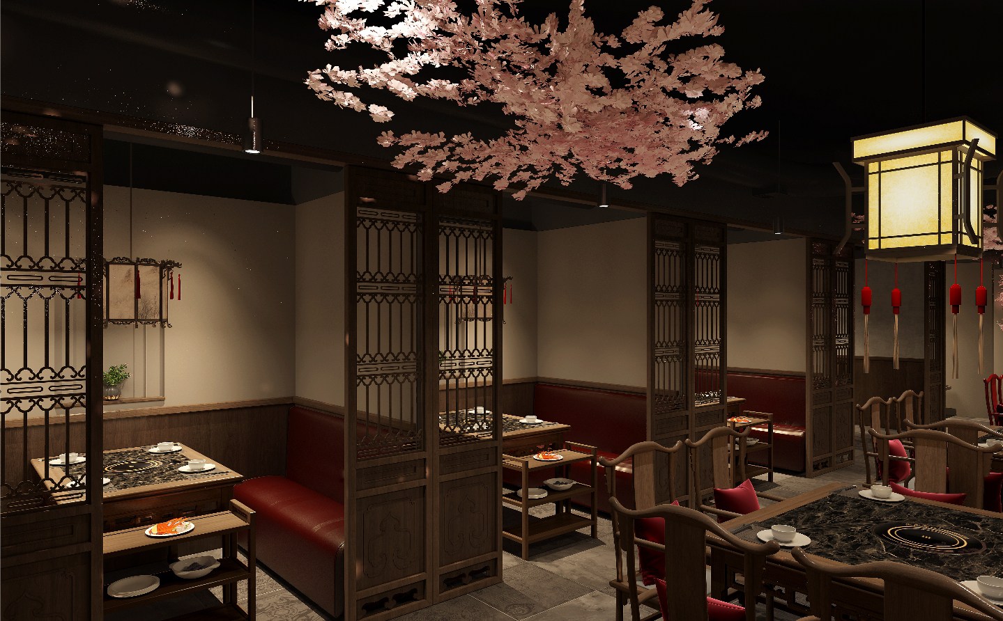 400平米汉唐风火锅店装修设计效果图