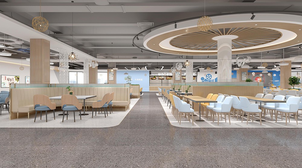 2000平米学校食堂装修设计效果图