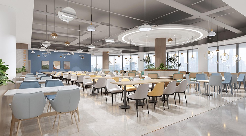 2000平米学校食堂装修设计效果图