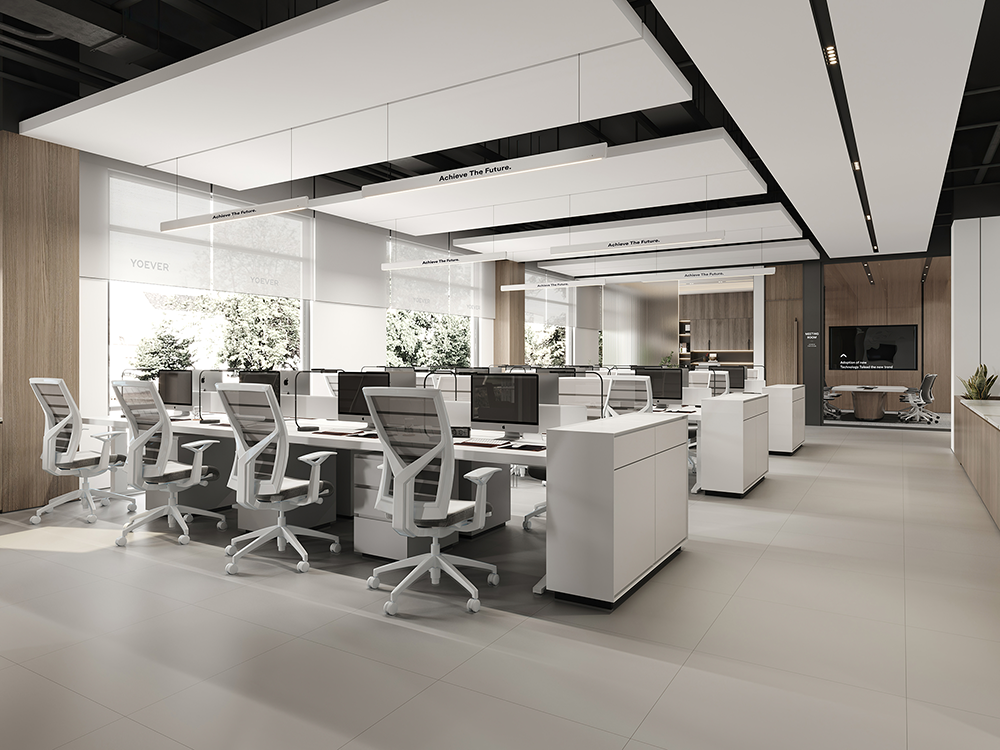 1200平米生物科技公司办公楼装修效果图