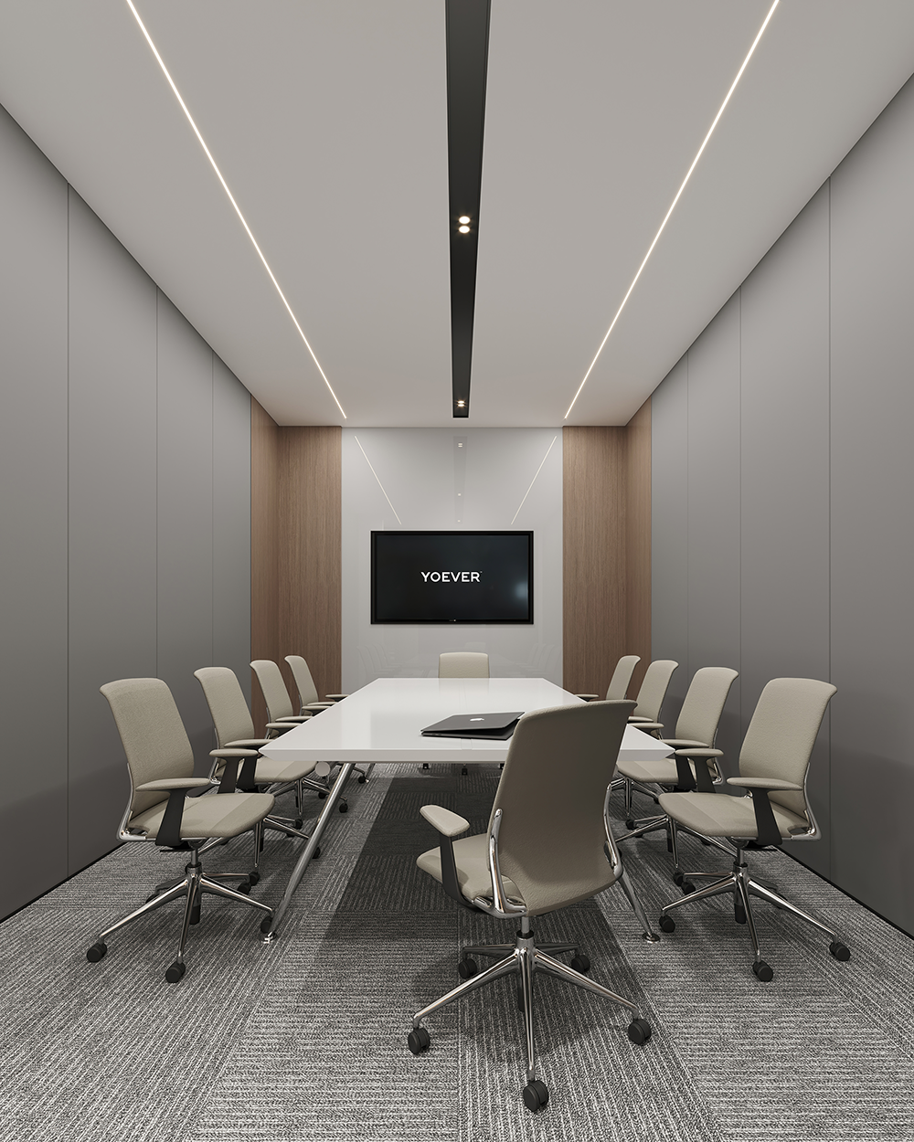 1200平米生物科技公司办公楼装修效果图