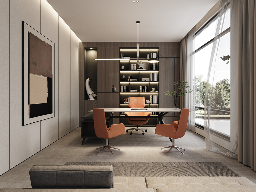 1200平米生物科技公司办公楼装修效果图