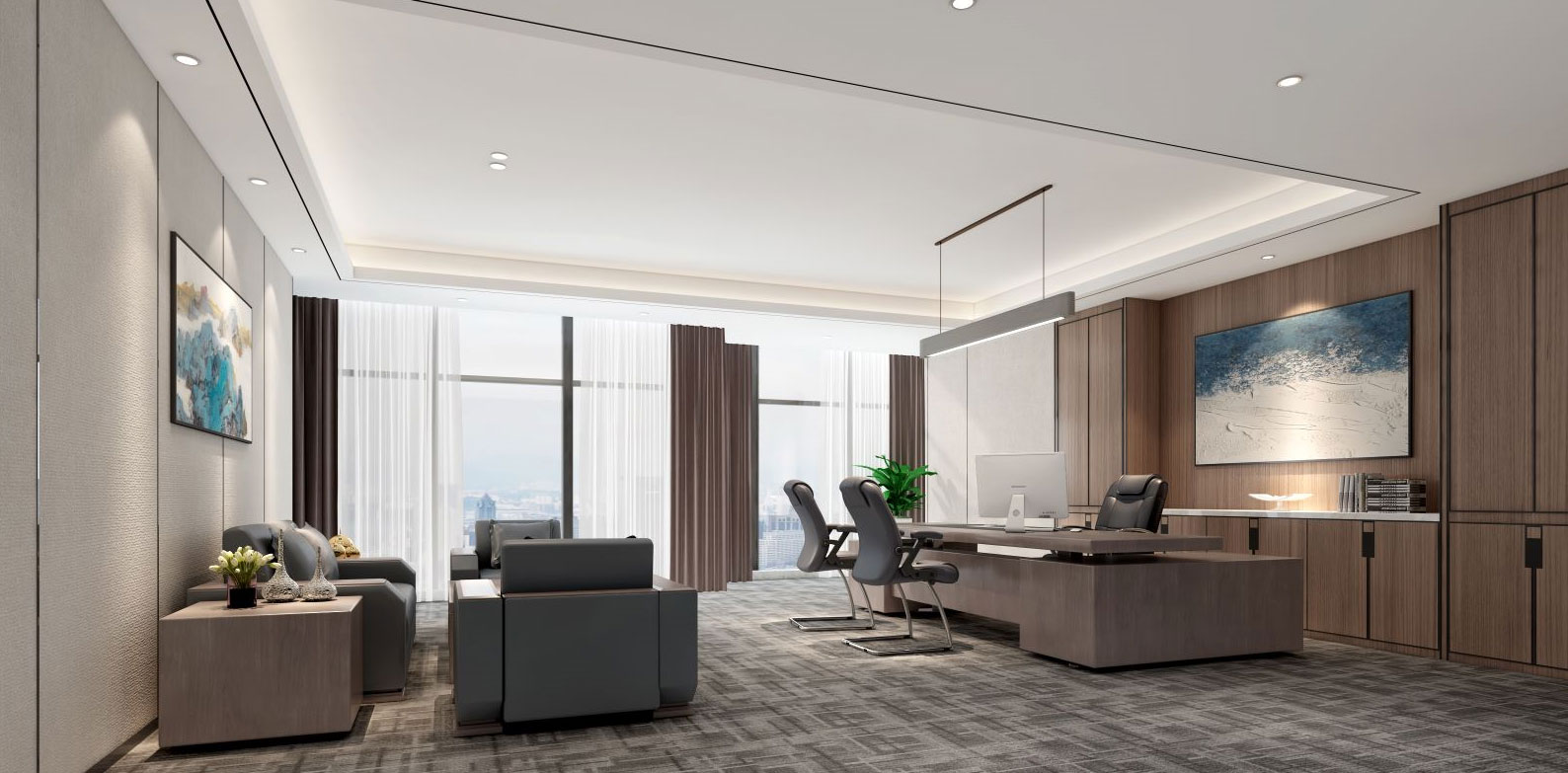 800平米郑州企业办公室装修效果图