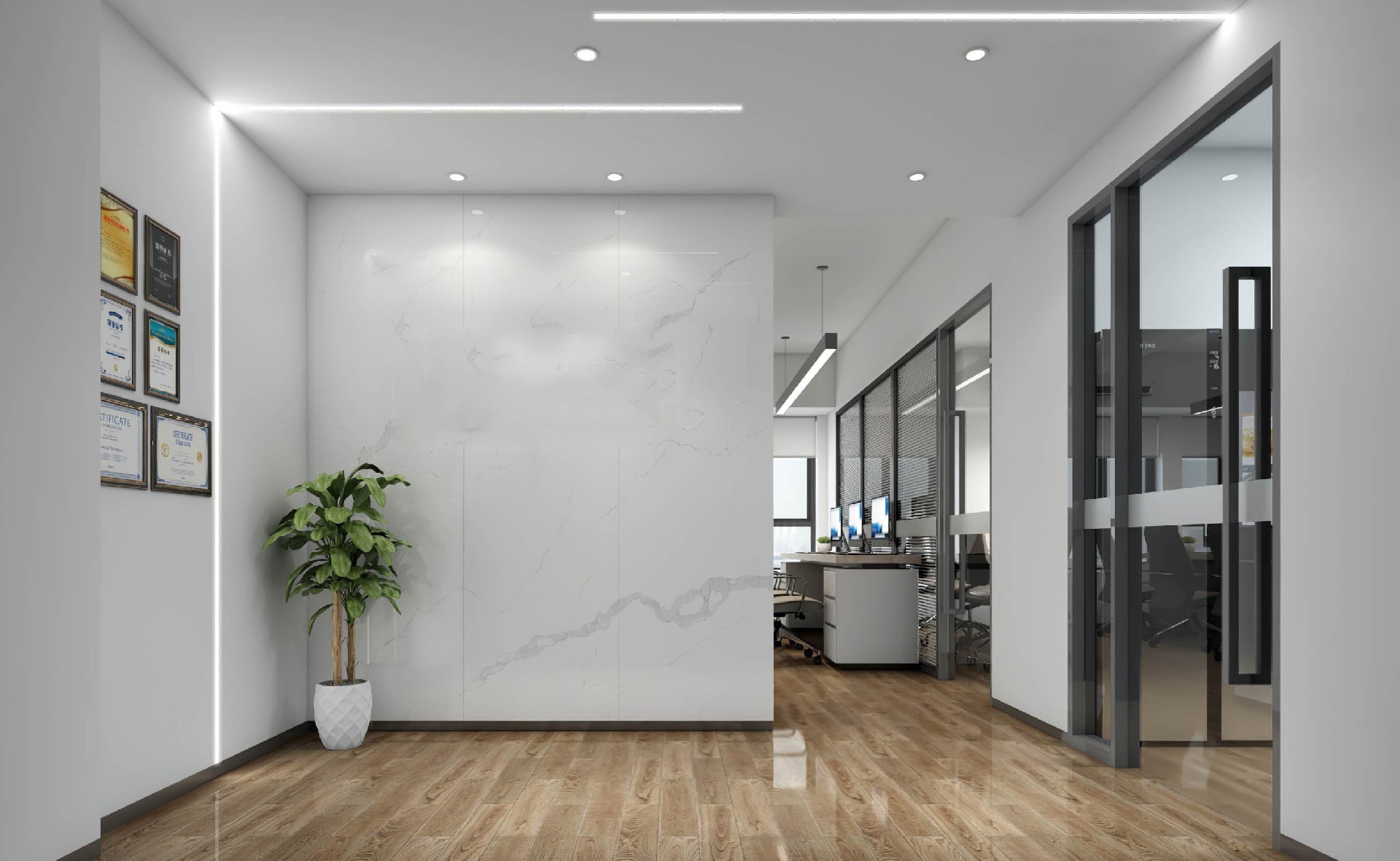 200平米郑州办公室设计施工实景图