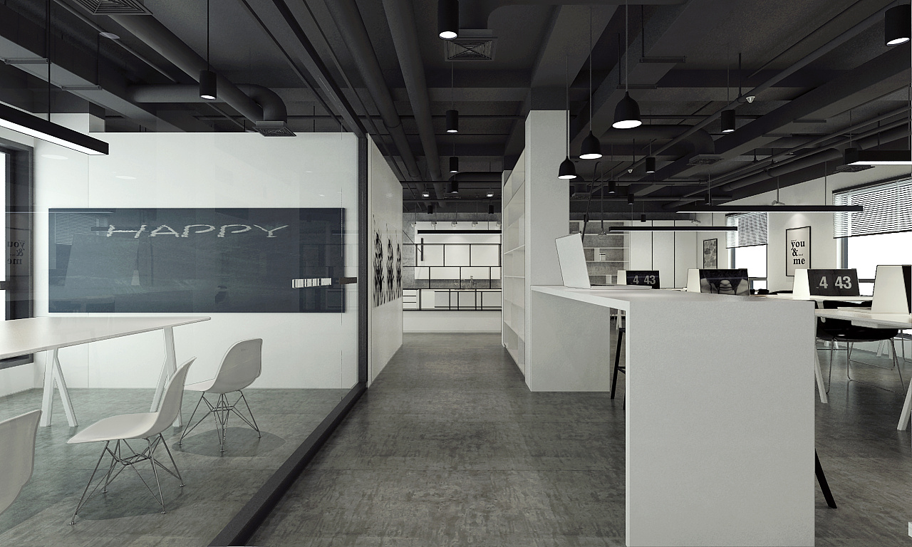 460平米企业办公室装修效果图