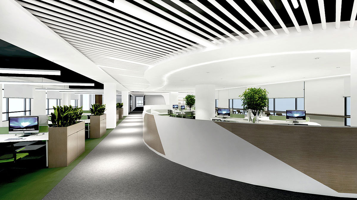 600平科技型办公室装修设计效果图