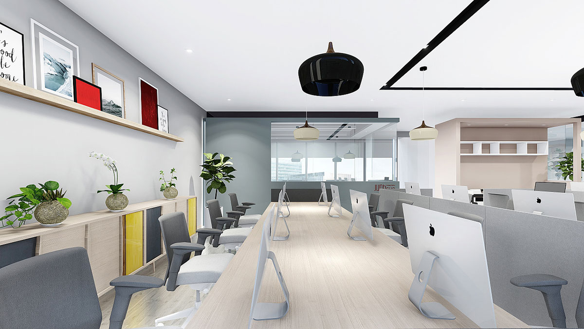 600平科技型办公室装修设计效果图