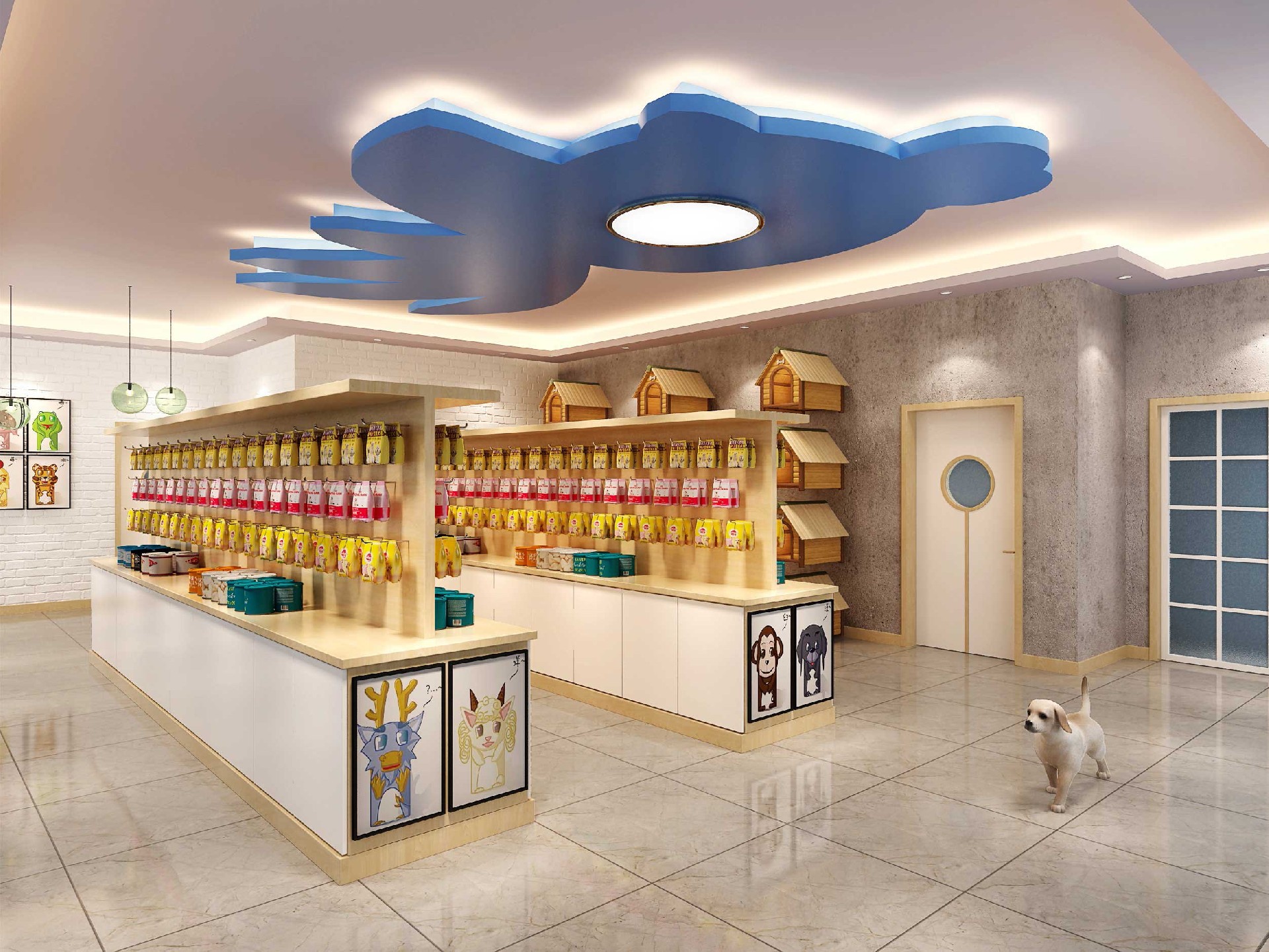 130平米郑州宠物店装修效果图