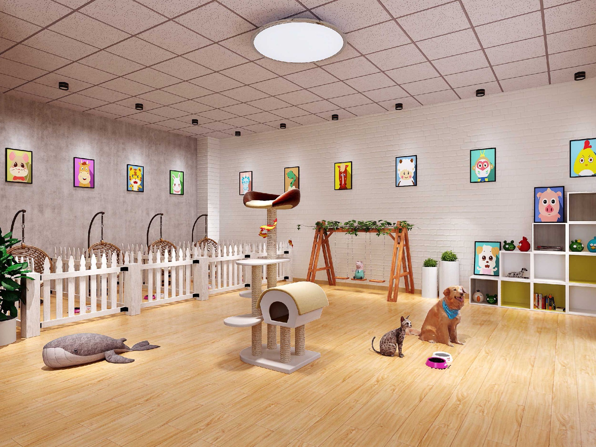 130平米郑州宠物店装修效果图