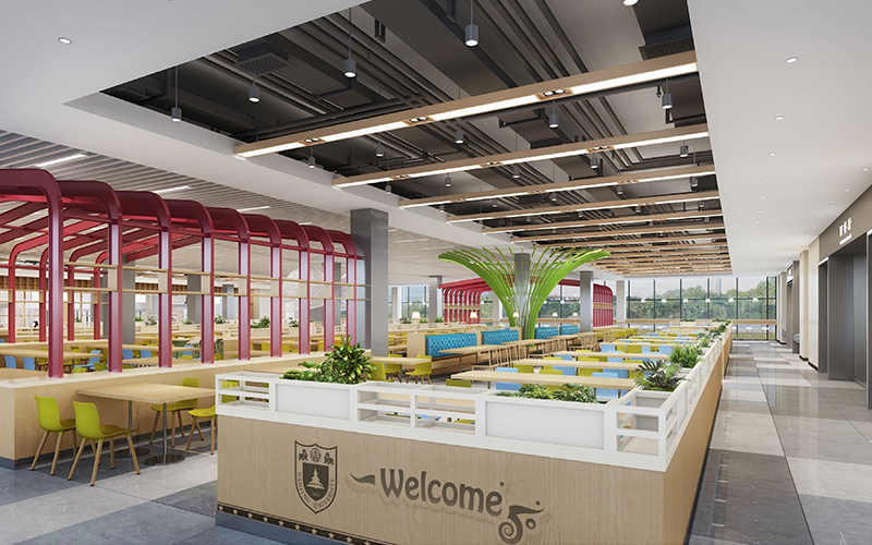 1000平米学校食堂设计装修效果图