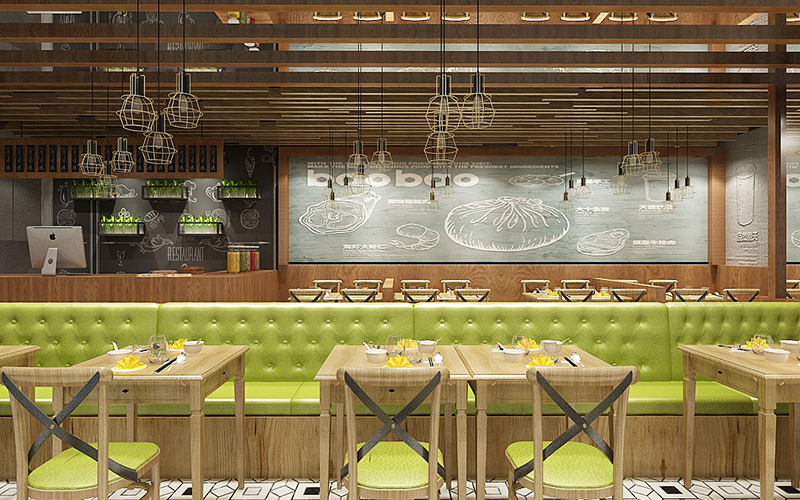 230平米郑州生煎包店铺装修效果图