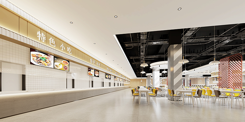 800平米学校食堂设计装修效果图