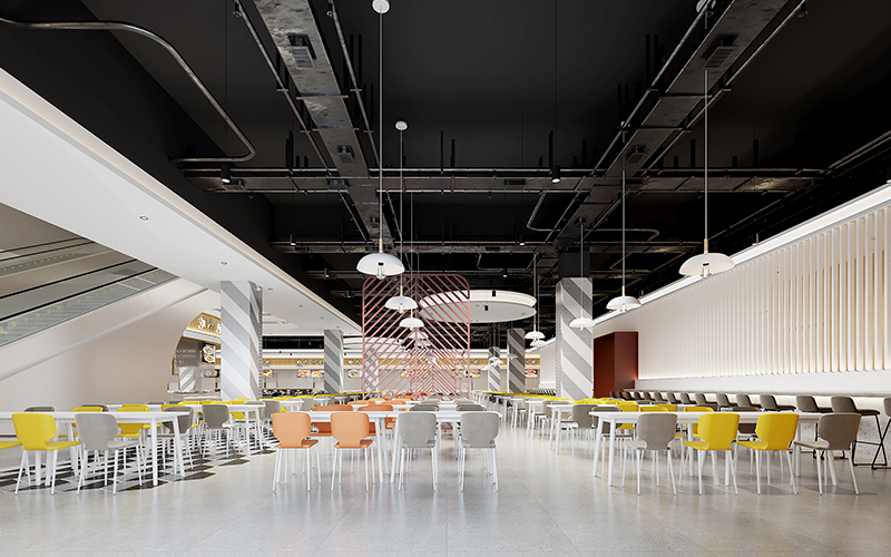 800平米学校食堂设计装修效果图