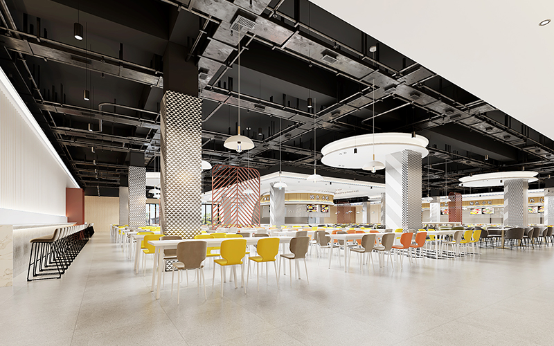 800平米学校食堂设计装修效果图