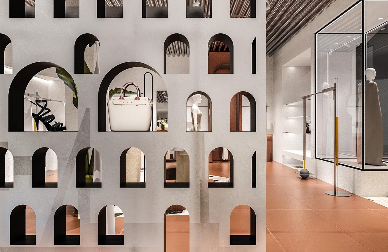 130平米包包专卖店设计装修效果图