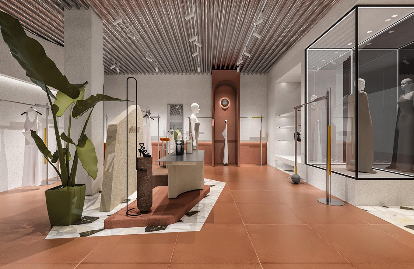 130平米包包专卖店设计装修效果图