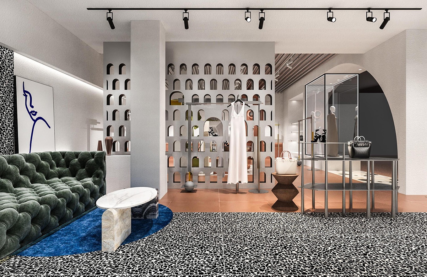 130平米包包专卖店设计装修效果图