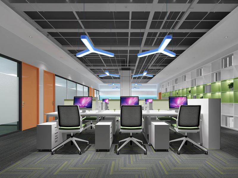 600平米办公室装修设计-产业园装修改造