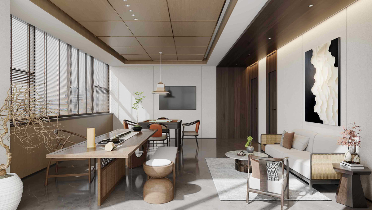 1000平米郑州茶楼装修设计效果图