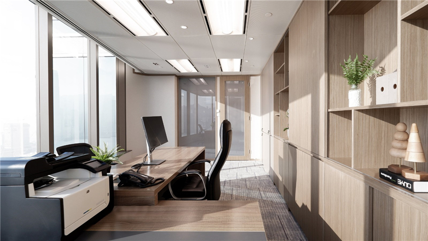300平极简主义办公空间设计效果图