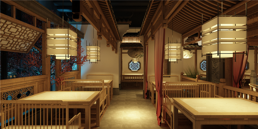 670平米开封中餐厅装修设计效果图