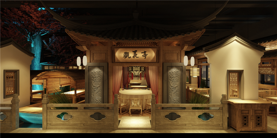 670平米开封中餐厅装修设计效果图