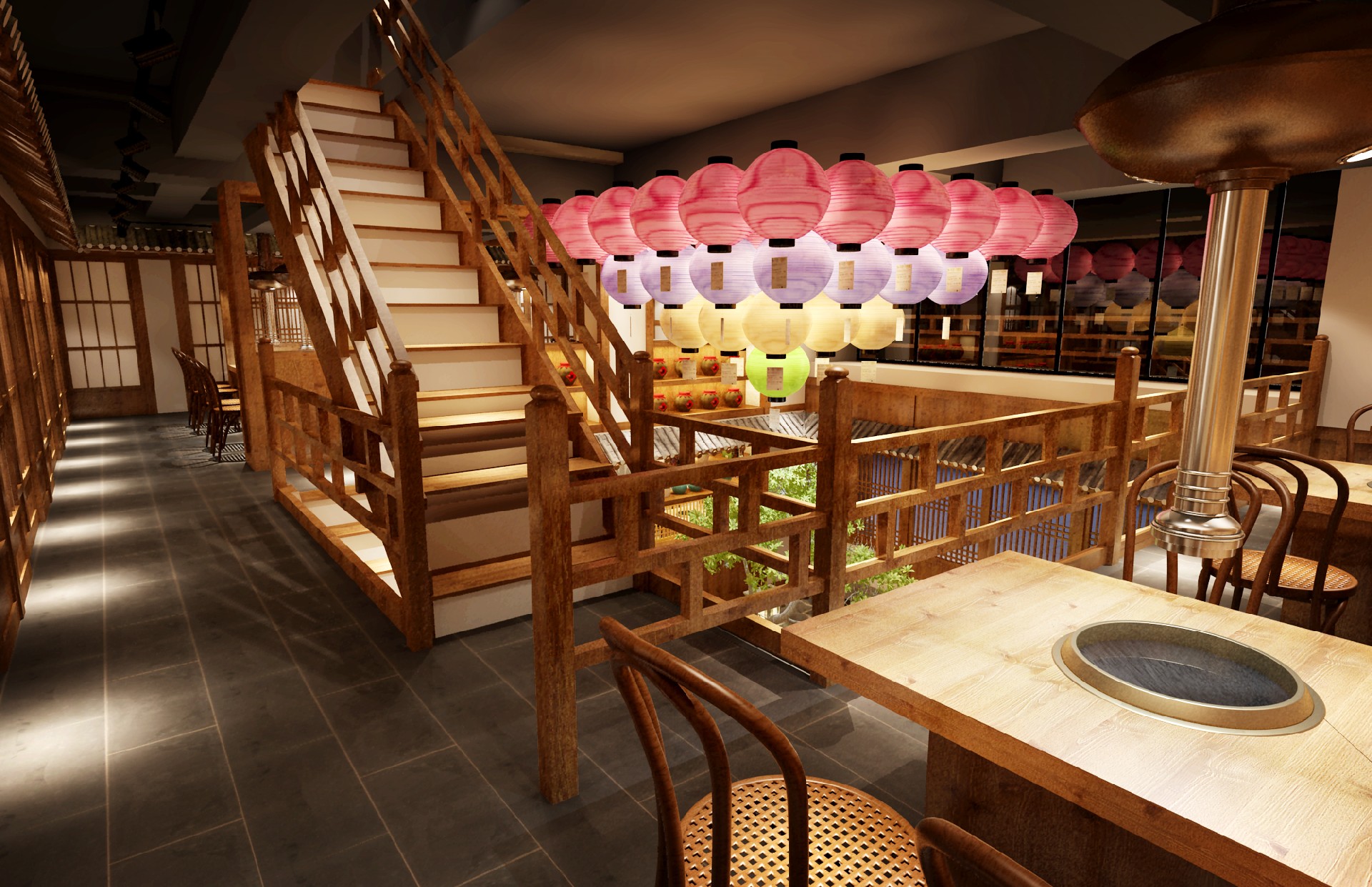 600平米韩式烤肉店设计装修效果图