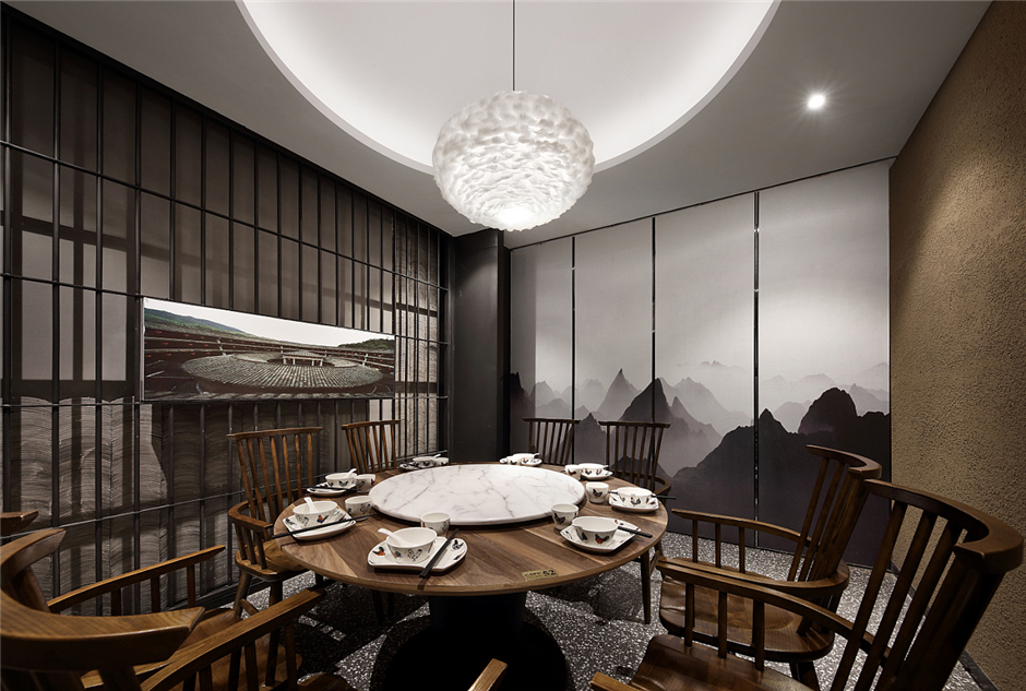 340平米现代中餐厅装修设计效果图