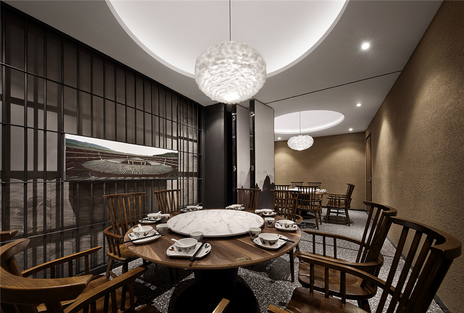 340平米现代中餐厅装修设计效果图