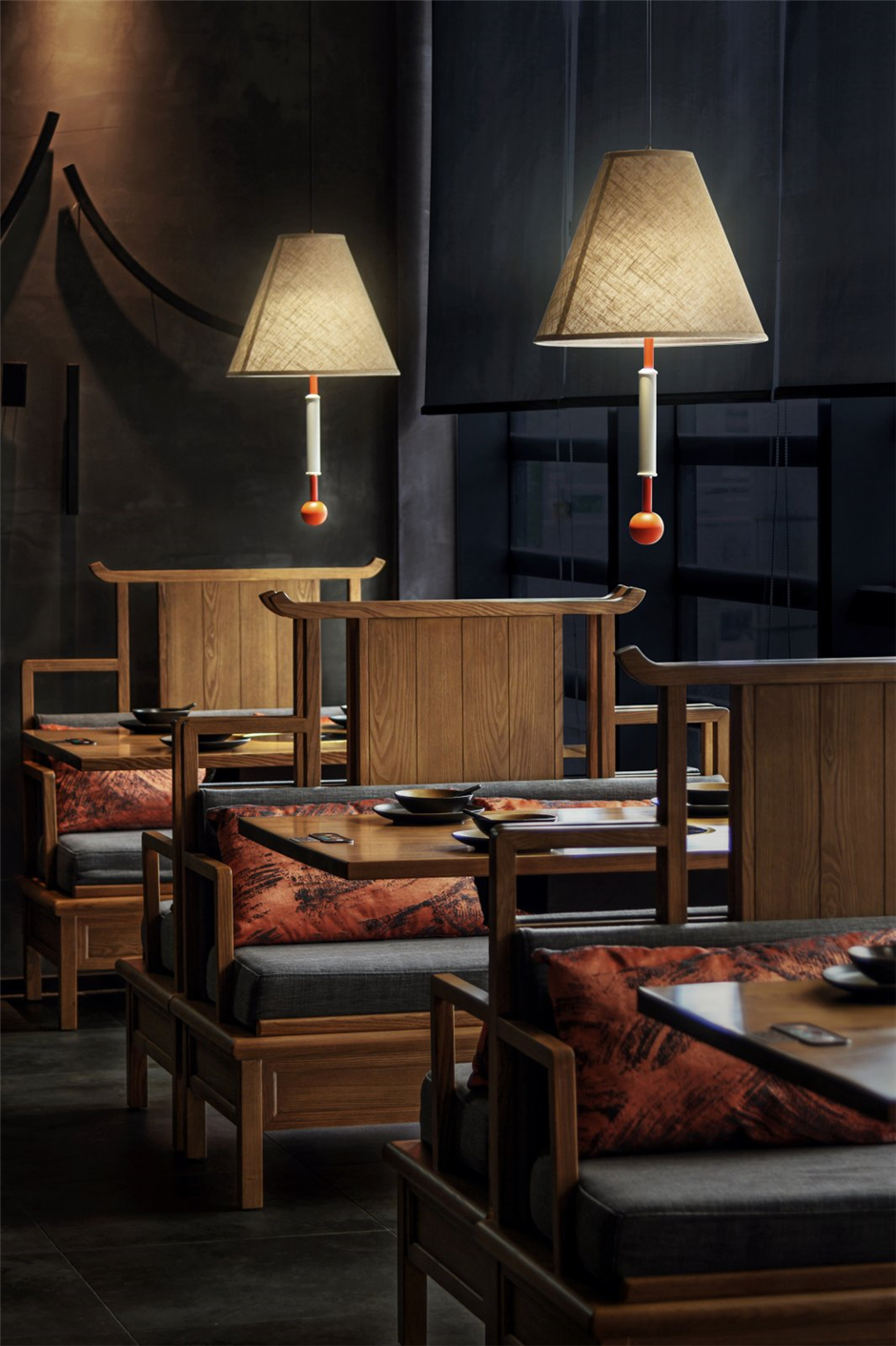 335平米中式餐厅设计装修效果图