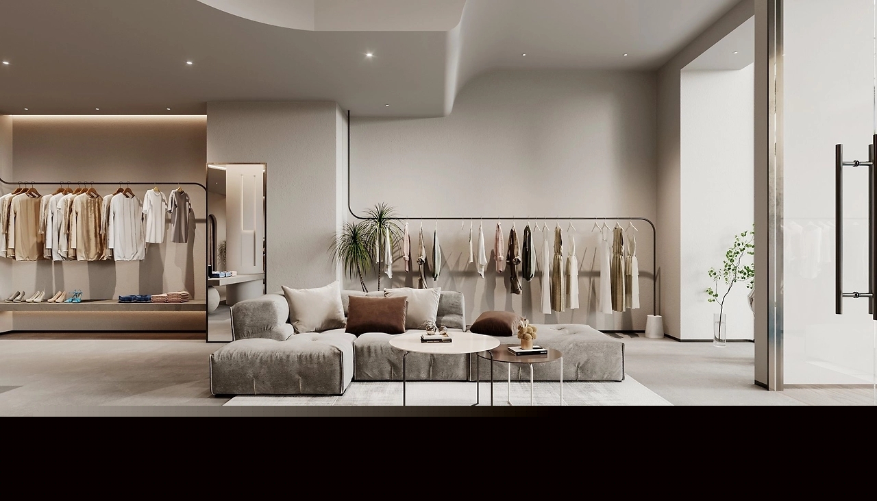 400平米侘寂风服装店装修设计效果图