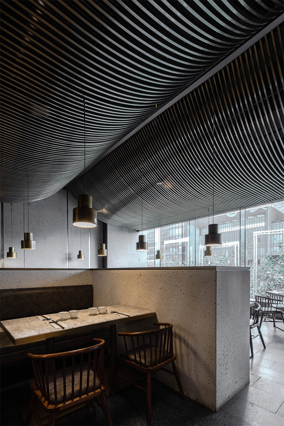 150平米新中式面馆装修设计效果图