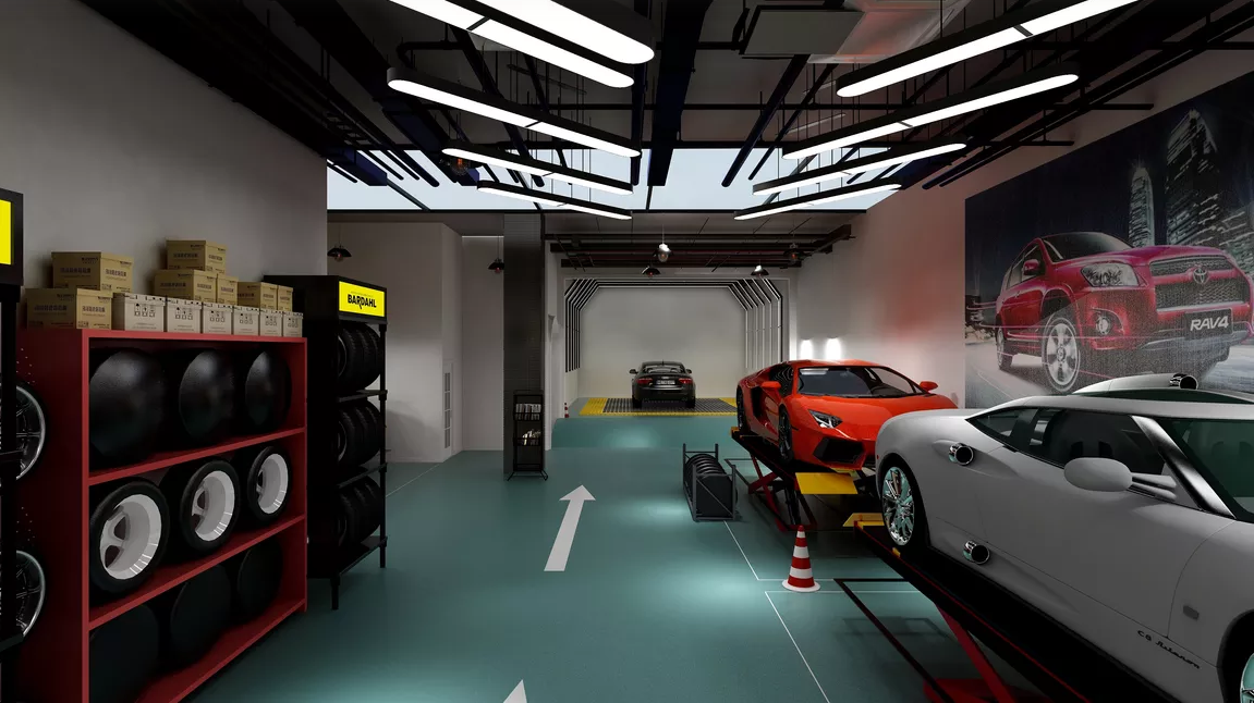 580平米洗车行装修设计效果图