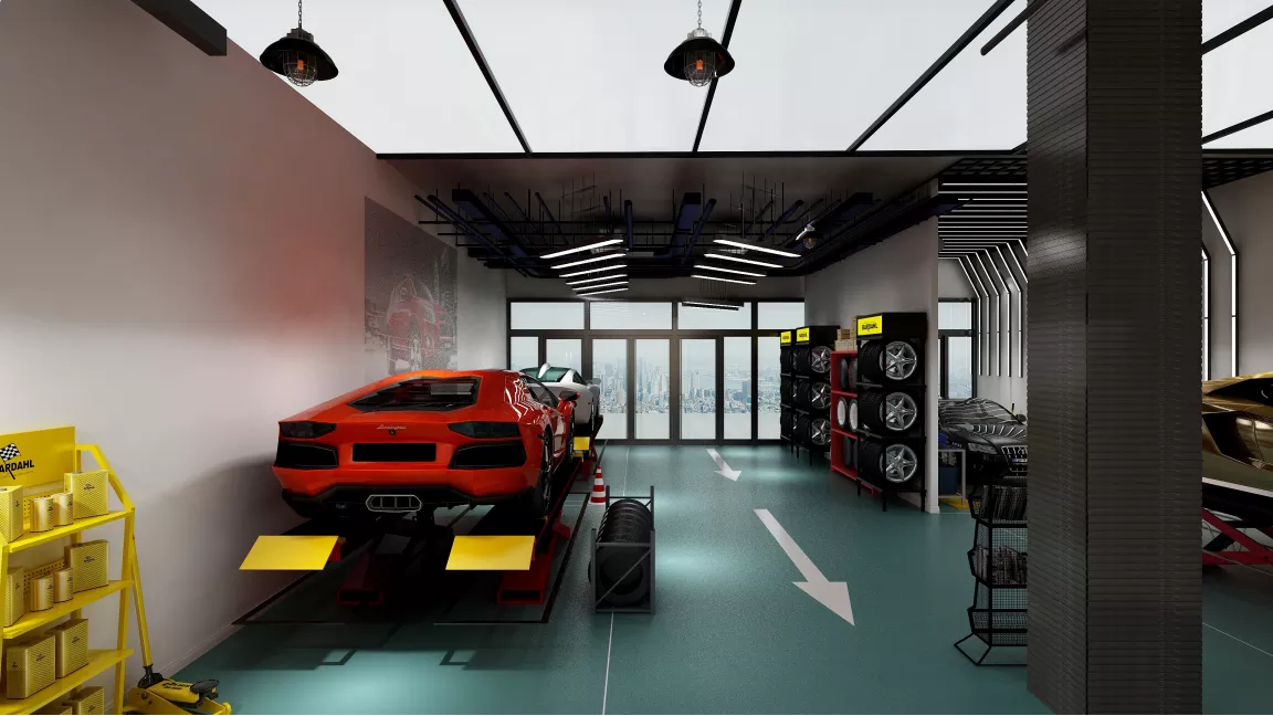 580平米洗车行装修设计效果图