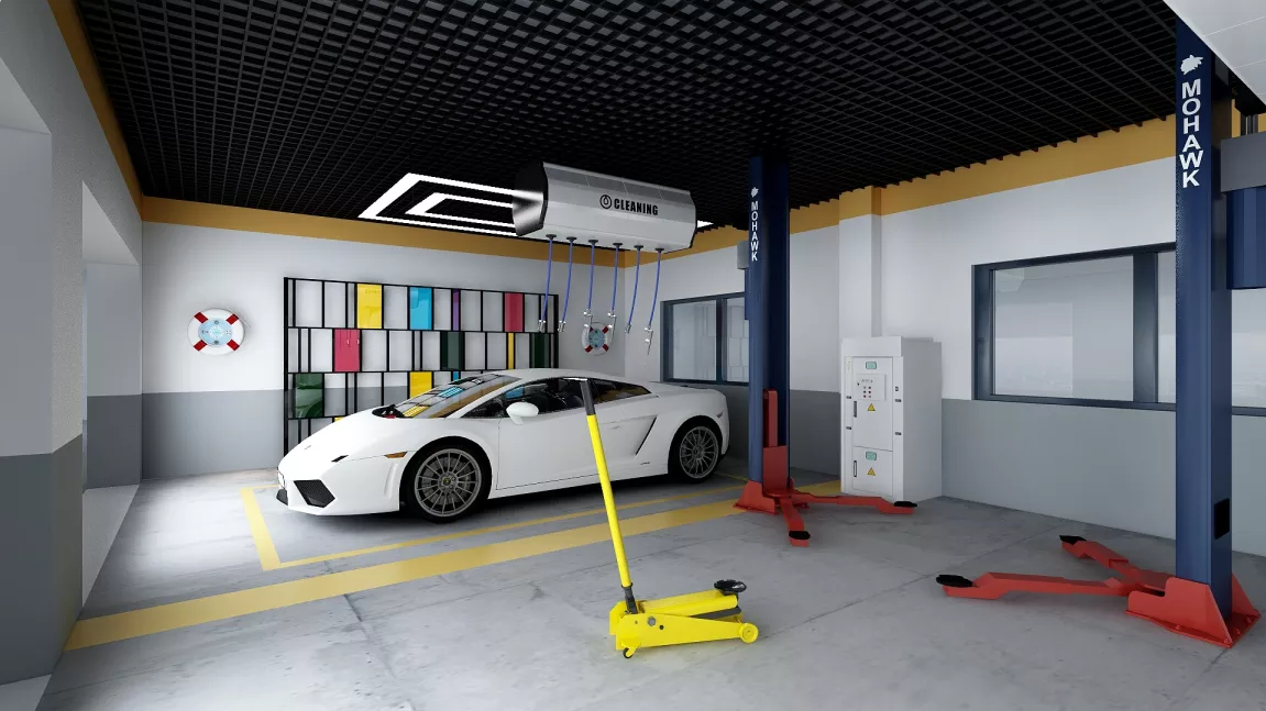 580平米洗车行装修设计效果图