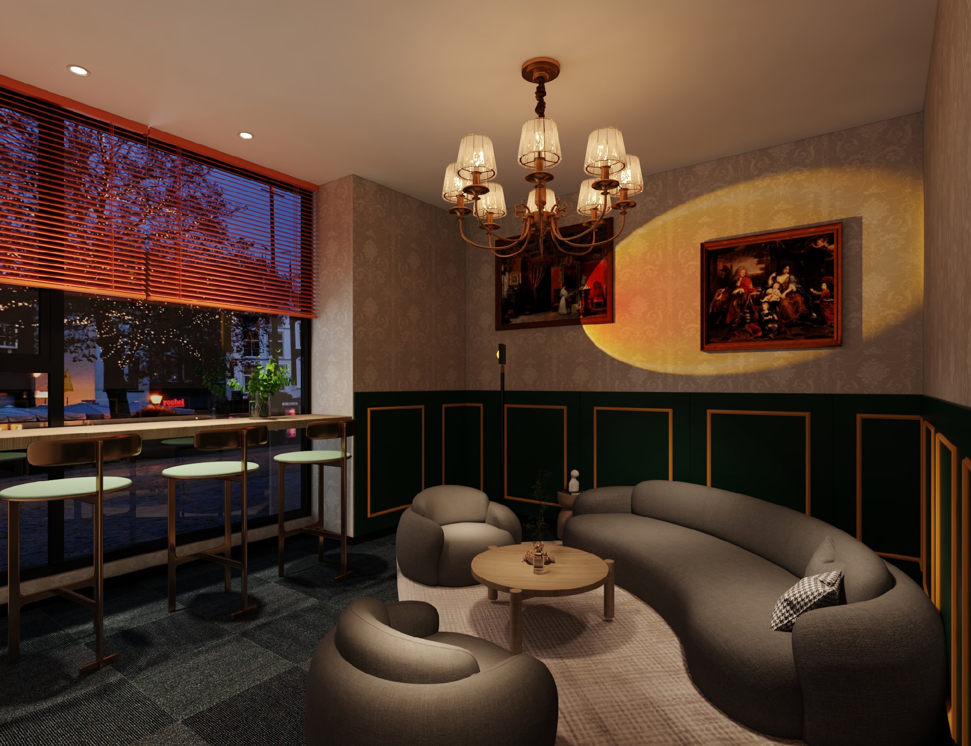 350平米剧本杀馆装修设计效果图