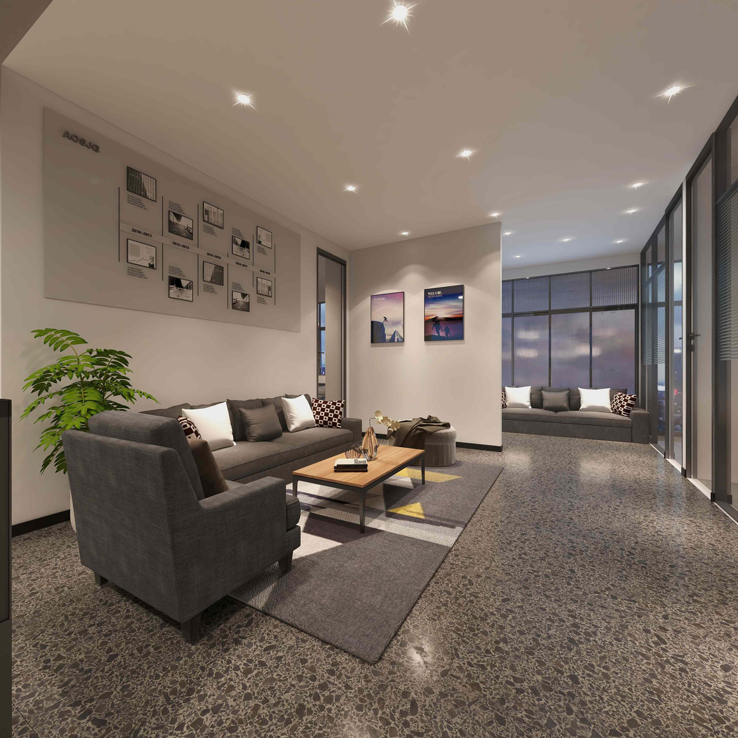 400平米研究院办公室设计效果图