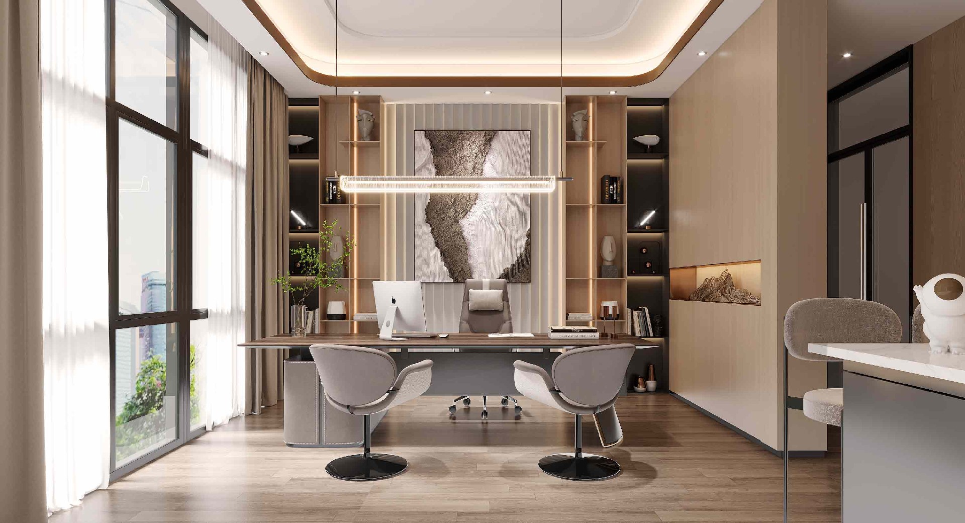 500平米科技办公室装修效果图