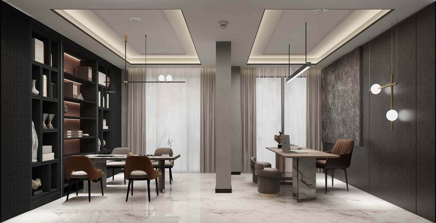 1000平米集团办公室装修效果图