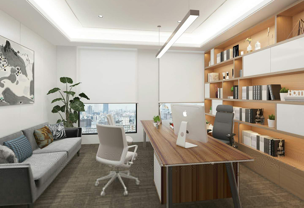 87平米办公室设计施工效果图