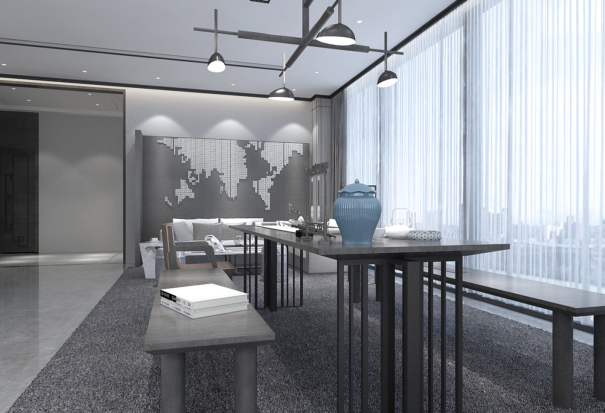 160平米极简禅意办公室设计效果图赏析