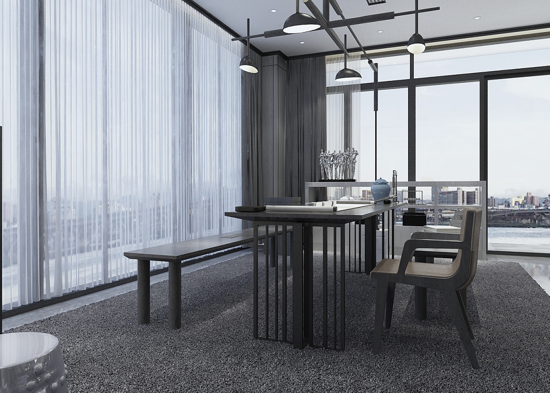 160平米极简禅意办公室设计效果图赏析