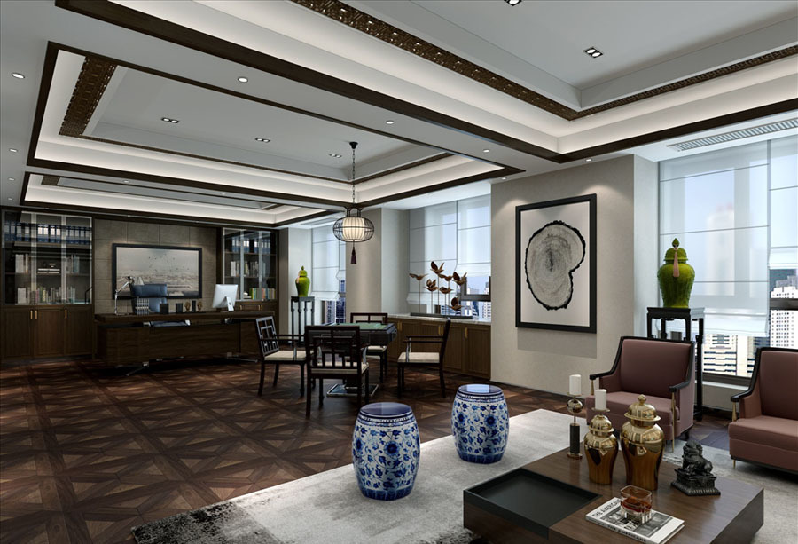 60平米总经理办公室设计效果图