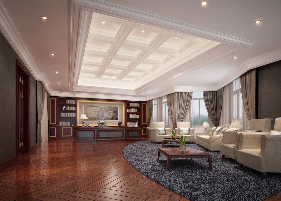 60平米总经理办公室设计效果图