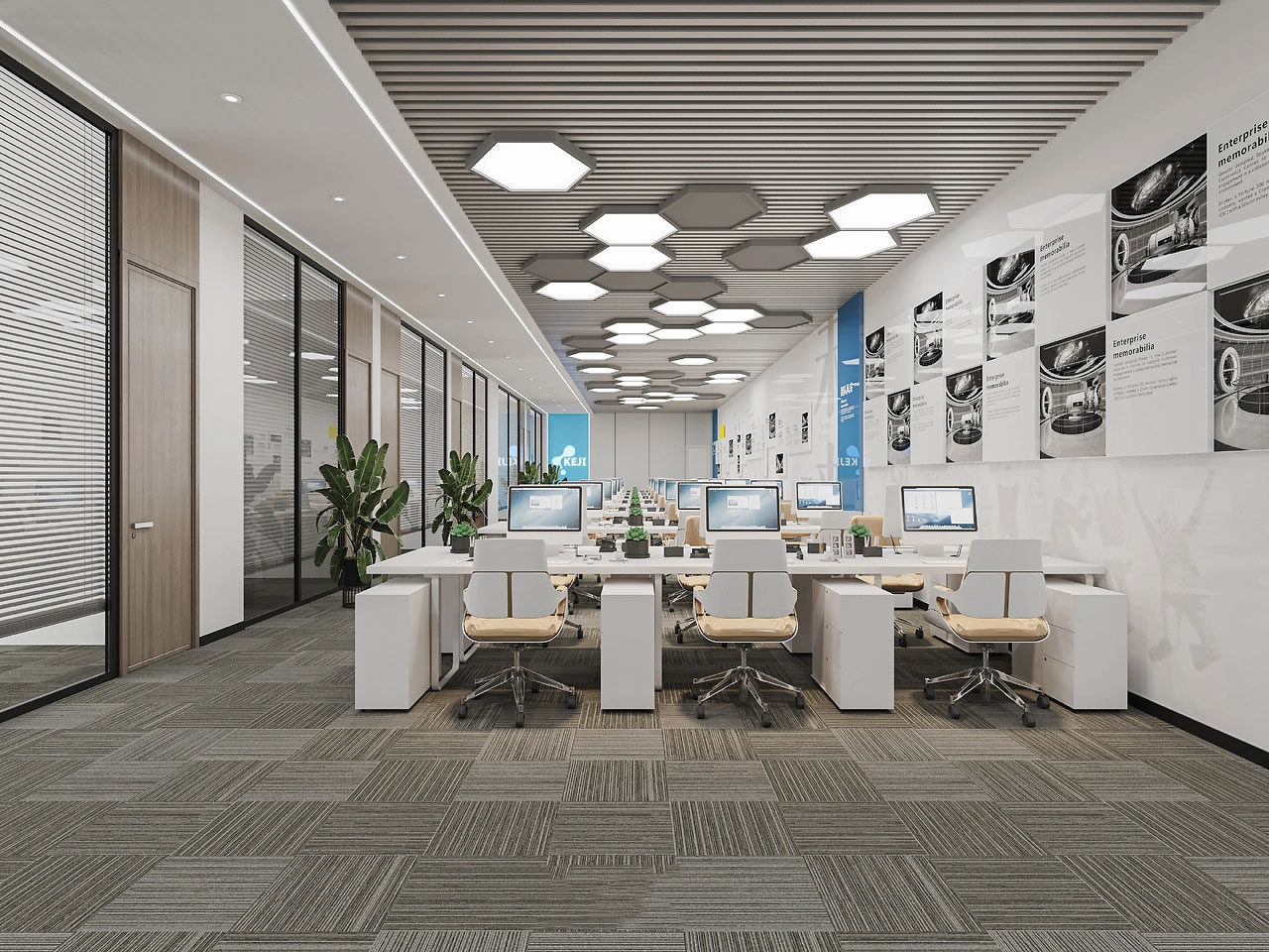 315平米科技公司办公室设计装修效果图