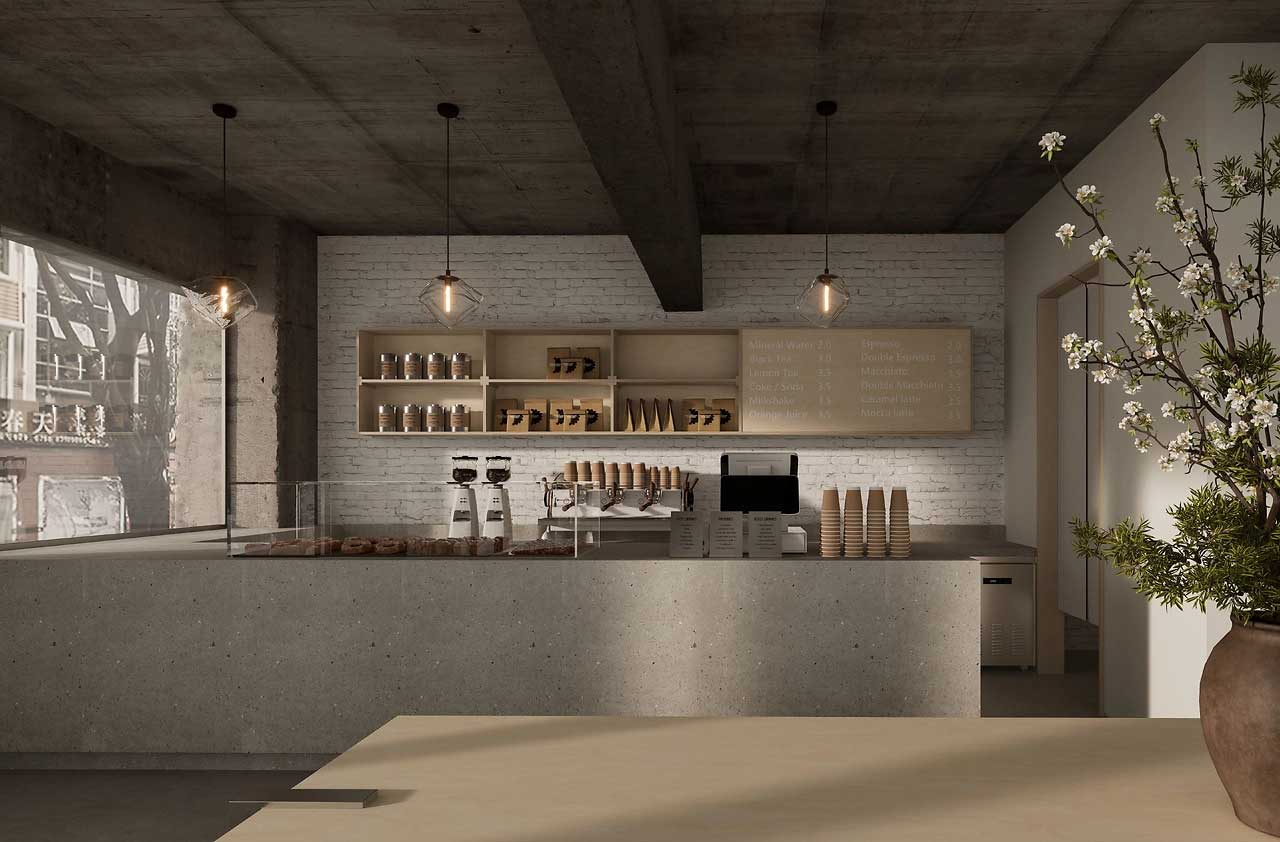 80平米社区咖啡店设计装修效果图