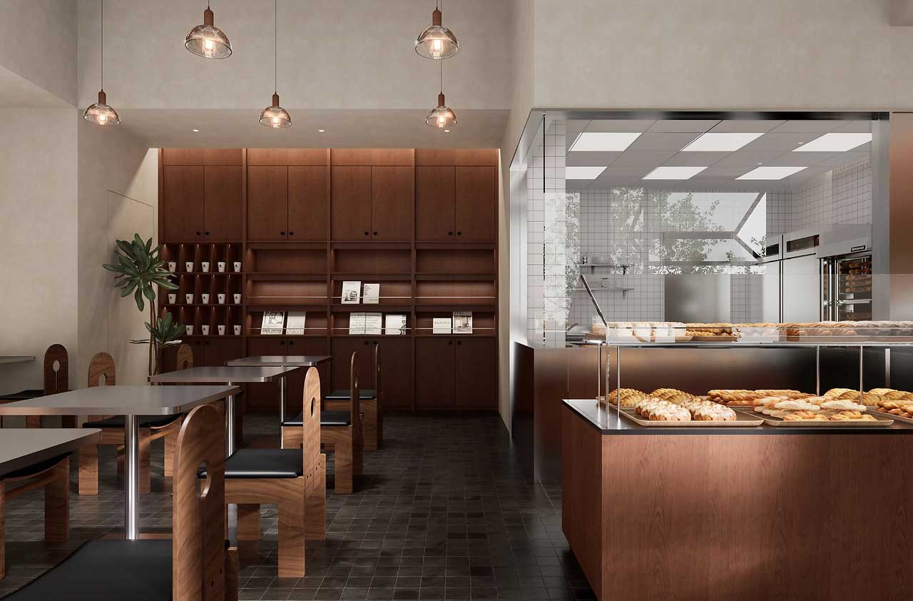 120平米咖啡烘焙店装修设计效果图