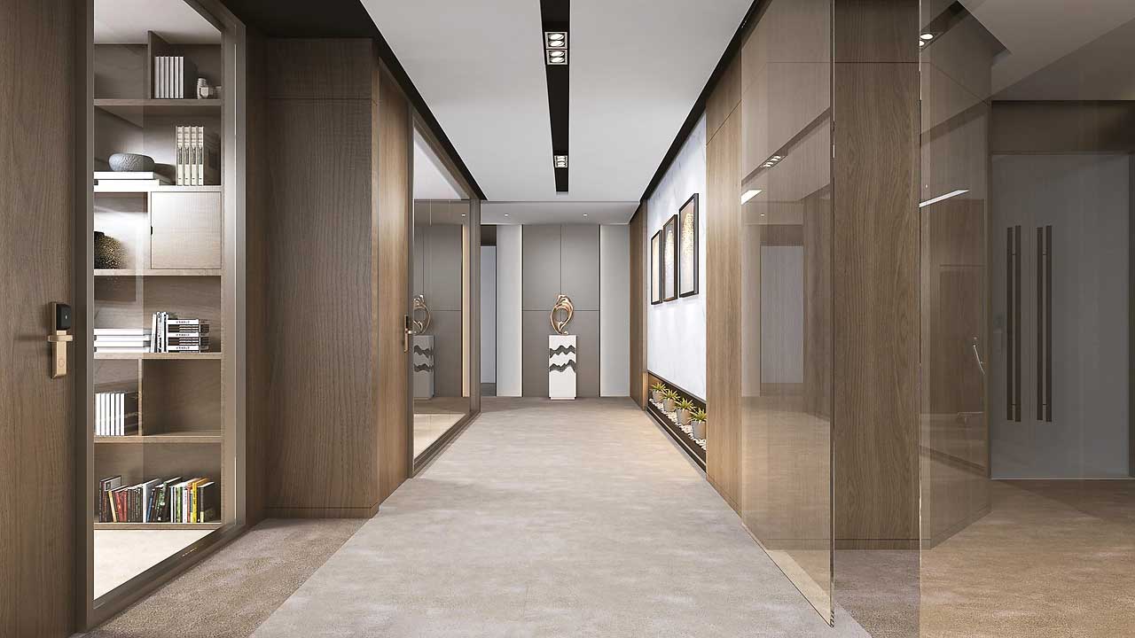 300平米商务风办公室设计效果图